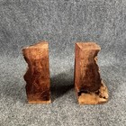 Burl Wood Bookends Book Ends Vintage Big Heavy High Quality Stunning Beauty 8   