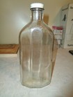 Antique Squibb Clear Glass Apothecary Medicine Bottle Empty Pat  1925 20oz 