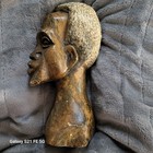 African Art Male Bust Vintage Hand Carved Stone Decorative Head Sculpture 7 1 2   