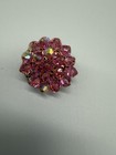 Brooch Pin Pink Vintage Aurora Crystal With Gold Tones  1950   s Or 60   s 