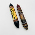Pair  2  Vint Australian Aboriginal Digeridoo Wind Instruments  Hand Painted 
