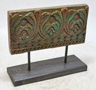 Antique Wooden Floral Carving Panel Plaque Original Old Hand Carved