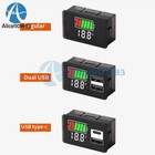 Usb Type-c Dc8-30v Car Voltmeter Panel Battery Capacity Indicator Power Tester