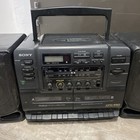 Vtg Sony Cfd-550 Boom Box Double Cassette Cd Player Am Fm Radio Detach Speakers