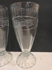 Coca-cola Embossed Footed Soda Fountain Glasses Set Of 4 16 Oz 8  Tall Coke