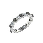 2 50ct Round Eternity Diamond Black Skull Band Ring 14k White Gold Finish Silver