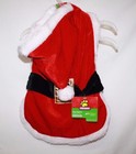 Top Paw Santa Medium Dog Coat Costume Pet Holiday Hoodie Outfit Red Gold Belt M