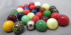 Lot Of 30 Pee Wee Marbles  Assorted Colors   Styles Includes 1 Steelie