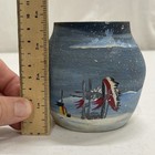 1992 Oklahoma Native American Signed Art Pottery Vase Blue Glaze Handmade Decor