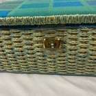 Vintage Singer Wicker Sewing Basket Carry Handle Woven Lid 17x11x6 Storage Box