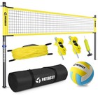 Professional Volleyball Net Set Heavy Duty Portable With Poles Ball Pump Outdoor