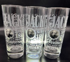 Set Of 3 Jack Daniels Whiskey 6  Tall Old No 7 High Ball Glasses