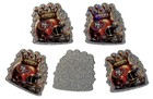 5 Pc Sf 49ers Crown - Acrylic Flatback Charms - For Badge Reels - Diy Crafts