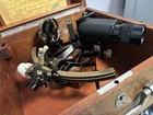 C  Plath Micrometer Sextant Brass Wood Glass With Wooden Case   Cert Germany