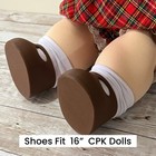 Dark Brown Mary Jane T-strap Replacement Shoes For 16    Cabbage Patch Kids Dolls