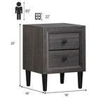 Nightstand Beside Table W drawer Retro Grey Night Table End Table Furniture