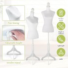 Adjustable Female Mannequin Dress Form Torso With Wooden Tripod Stand