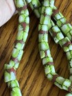 Antique 58 Trade Beads African-venetian Millefiori Glass Grn Flower Dark Red