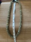 Hawaiian Green Mongo Shell Lei Necklace Kukui Nut  New