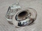 King 1124 Marching Baritone Silver Plate With Case Just Cleaned And Polished