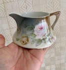 Vintage Zs   Co Bavaria Plate And Creamer Pink Roses Germany China Set