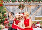 8x6ft Christmas Barn Wood Door Backdrop For Photography Xmas Tree Snow Gift P   