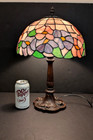Vintage Stain Glass Lamp Shade Only Pastel  Flowers 12 In Tiffany Style