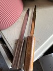 Vintage Letter Openers Lot Of 2 Unique Designs Wood brass   Mixed Metal