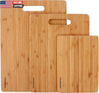 Bamboo Cutting Board Set Of 3  Wooden Cutting Boards For Kitchen  Knife Friendly