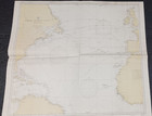 1936 North Atlantic Ocean 34 x38  Map 1888 Hydrographic