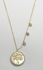 Gold Plated 925 Sterling Silver Cz Tree Of Life Necklace 15 75  - 17 75  Long