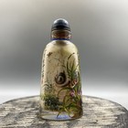 Chinese Old Beijing Glaze Carved Inside Painting Cute Cat Exquisite Bottle Art