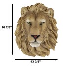 African Lion Head Mount Wall Statue Bust Leo 16  Tall Figurine Plaque