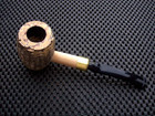 Missouri Meerschaum Corn Cob Pipe Country Gentleman Bent Black Danish Stem