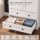 71  Wooden Armoire Wardrobe Closet With 2 Doors   2 Drawers  White