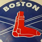 Vintage Boston Red Sox Sign - Mlb Baseball Stadium Porcelain Gas Sign