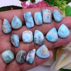 15 Pcs Natural Larimar Cabochon Untreated 15mm-19mm Loose Gemstones Wholesale