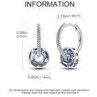 925 Sterling Silver Dangle Hoop Earrings Women  25mm Length  Mystic Crystal 629