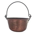 Vtg French Copper Cauldron Pot 14 75  Hand Forged Iron Handle Rustic