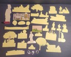 Cutouts Vintage 1950s   Older Cardboard Paper Figures Plants Carriages Animals