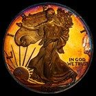 2004 W Proof American Silver Eagle Ase Pcgs  at  Unc Detail Qc Rainbow 