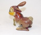 Vintage Line Mar Japan Tin Litho Wind Up Mechanical Hopping Bunny Rabbit Toy