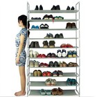 50 Pairs 10 Tier Shoe Rack Organizer Space Saving Shoe Tower Storage Gray Stack