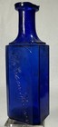 Antique Cobalt Blue Embossed    the Casino Pharmacy    Medicine Bottle