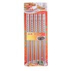 10 Pcs  5 Pairs  High Quality Spiral Design Silver Stainless Steel Chopsticks