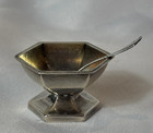 Antique Webster Sterling Silver Open Salt Cellar   Spoon 14 05 Grams