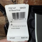 Coach Nwt Corner Zip Wristlet Black Leather Signature C Logo Stripe 6  - Mint 