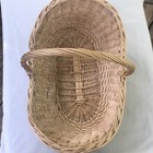 Wicker Rattan Gathering Handle Basket Oval Market Farmhouse Cottage Vintage