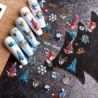4 Sheets 5d Embossed Glitter Christmas Nail Art Stickers Santa - Self Adhesive