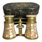 Antique Mother Of Pearl Lemaire Paris Opera Glasses With Original Case